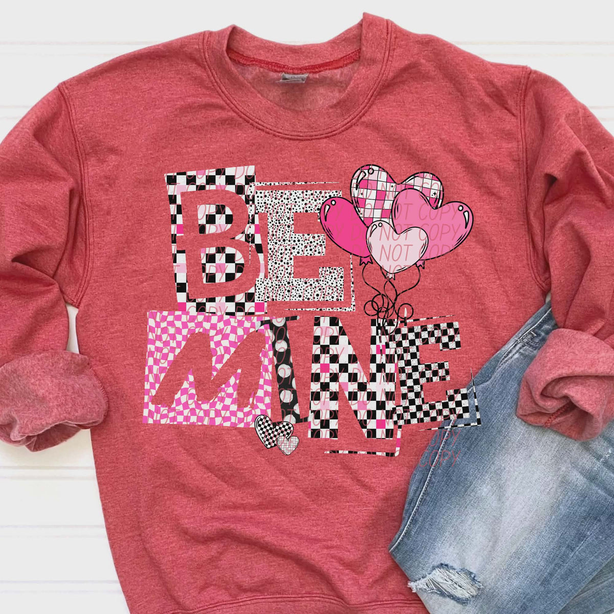 Be Mine Checker (city) DTF transfer