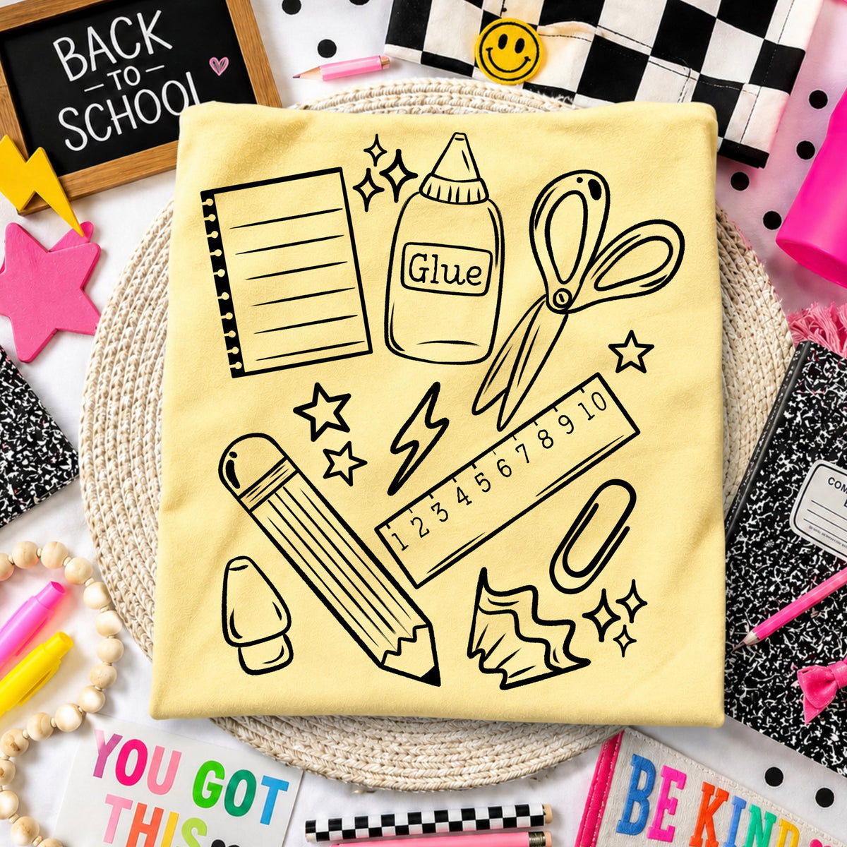 School supplies (black) (CSC) DTF Transfer