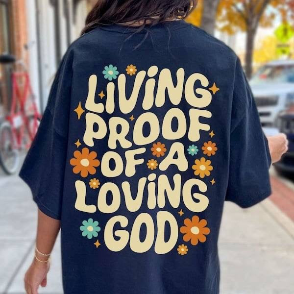 Living proof of a loving god blue and orange flowers (KARTA) 62963 DTF transfer