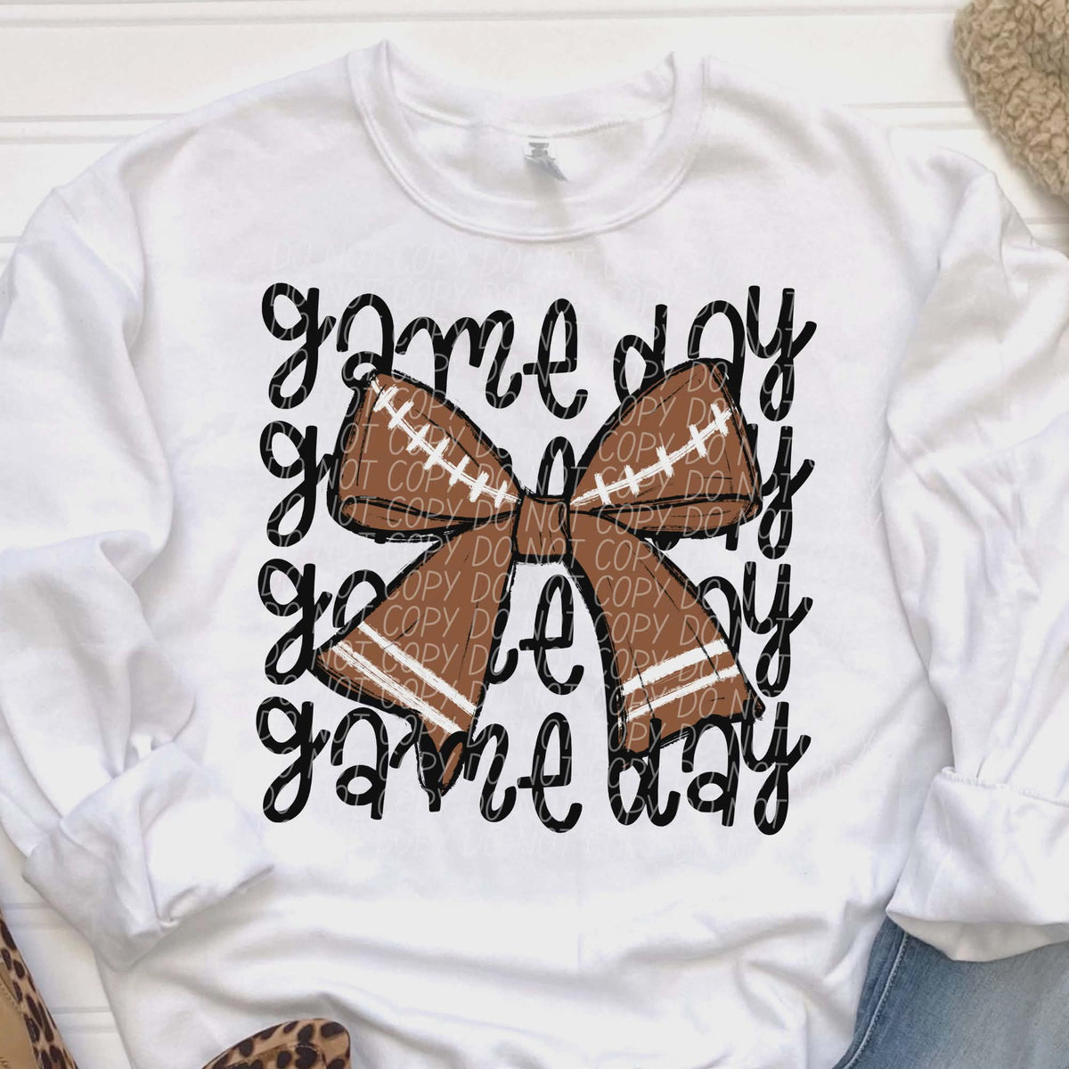 Game day football bow (city) DTF transfer