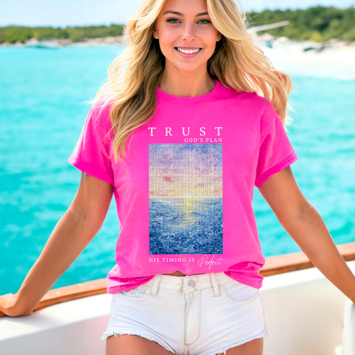 Trust gods plan water 95504 DTF transfer