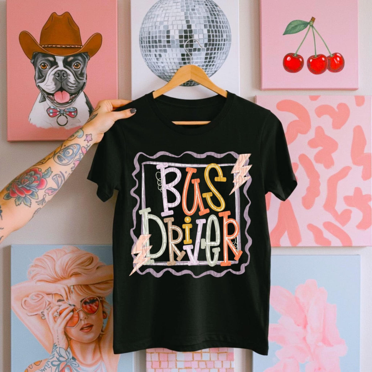 Bus driver doodle stamp (SWD) 107497 DTF transfer