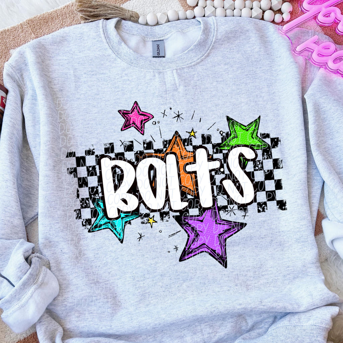 Bolts Mascot Rainbow Stars CITY DTF TRANSFER