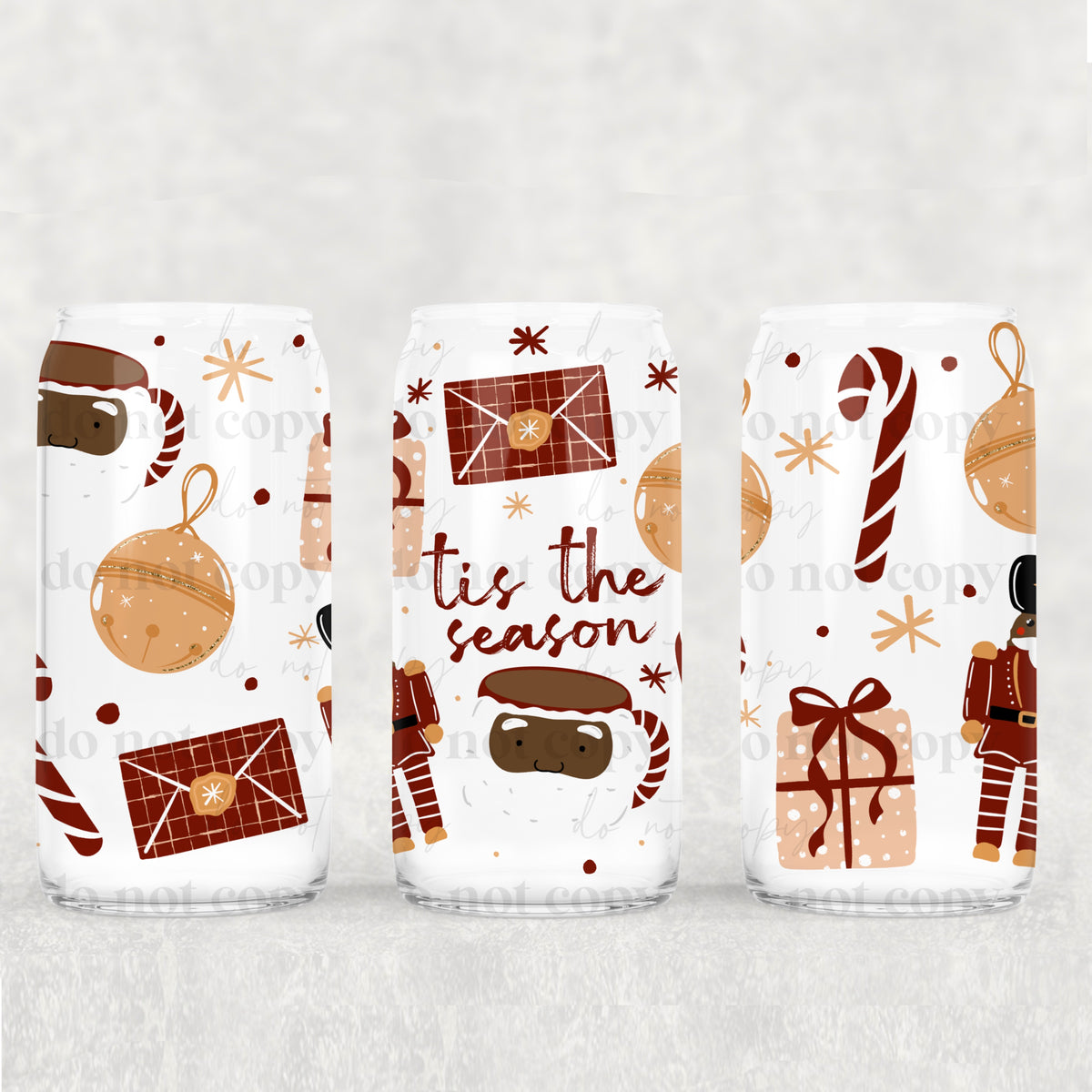 Tis the season nutcracker (darker skin tone) (csc) UV DTF WRAP