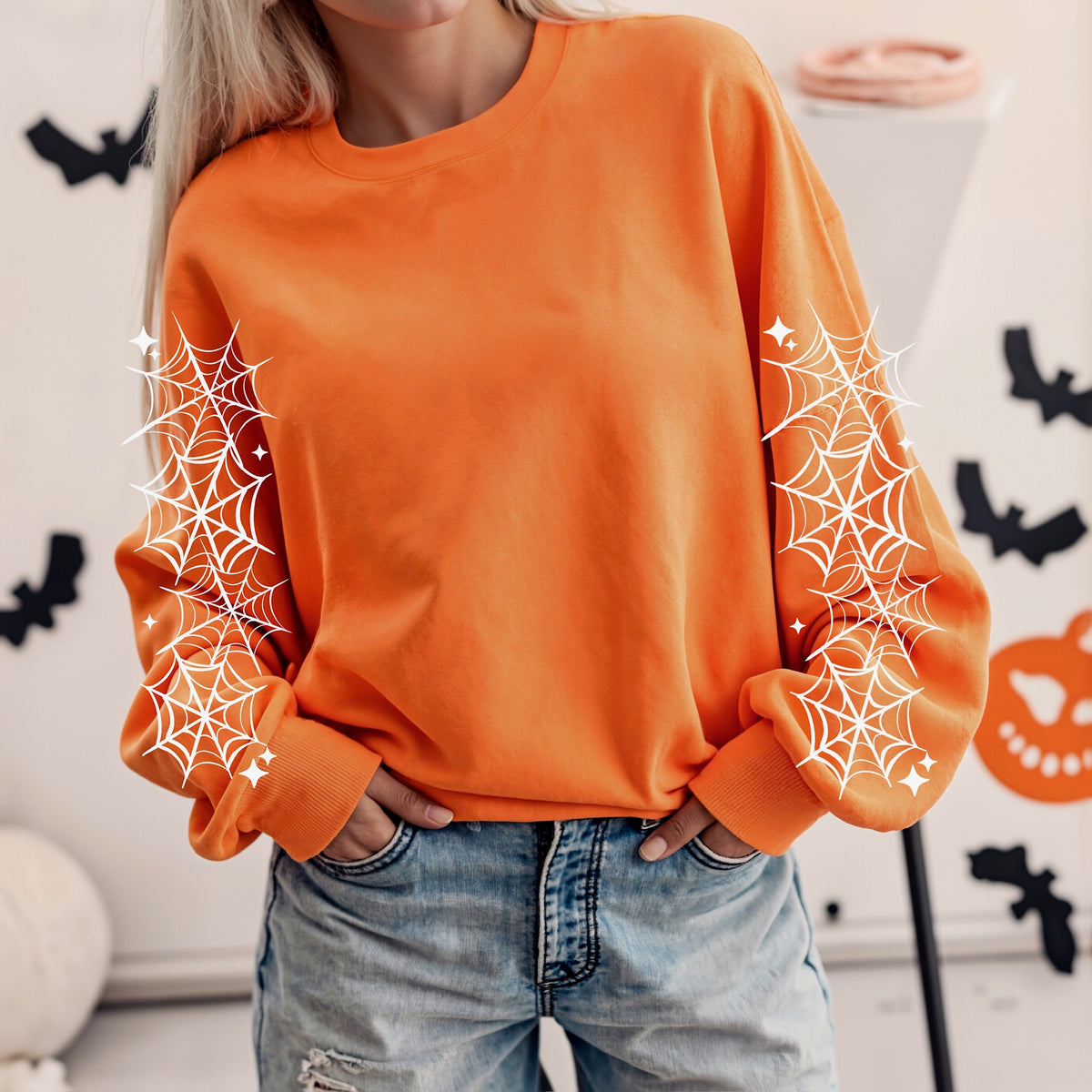 Spiderweb sleeves WHITE (SET OF TWO) (CSC) DTF Transfer