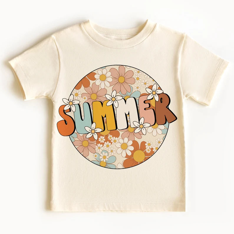 Summer neutral floral circle 96672 DTF transfer