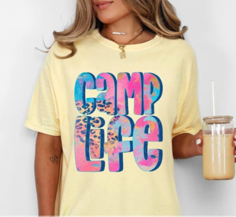 Camp life watercolor 99929 DTF transfer