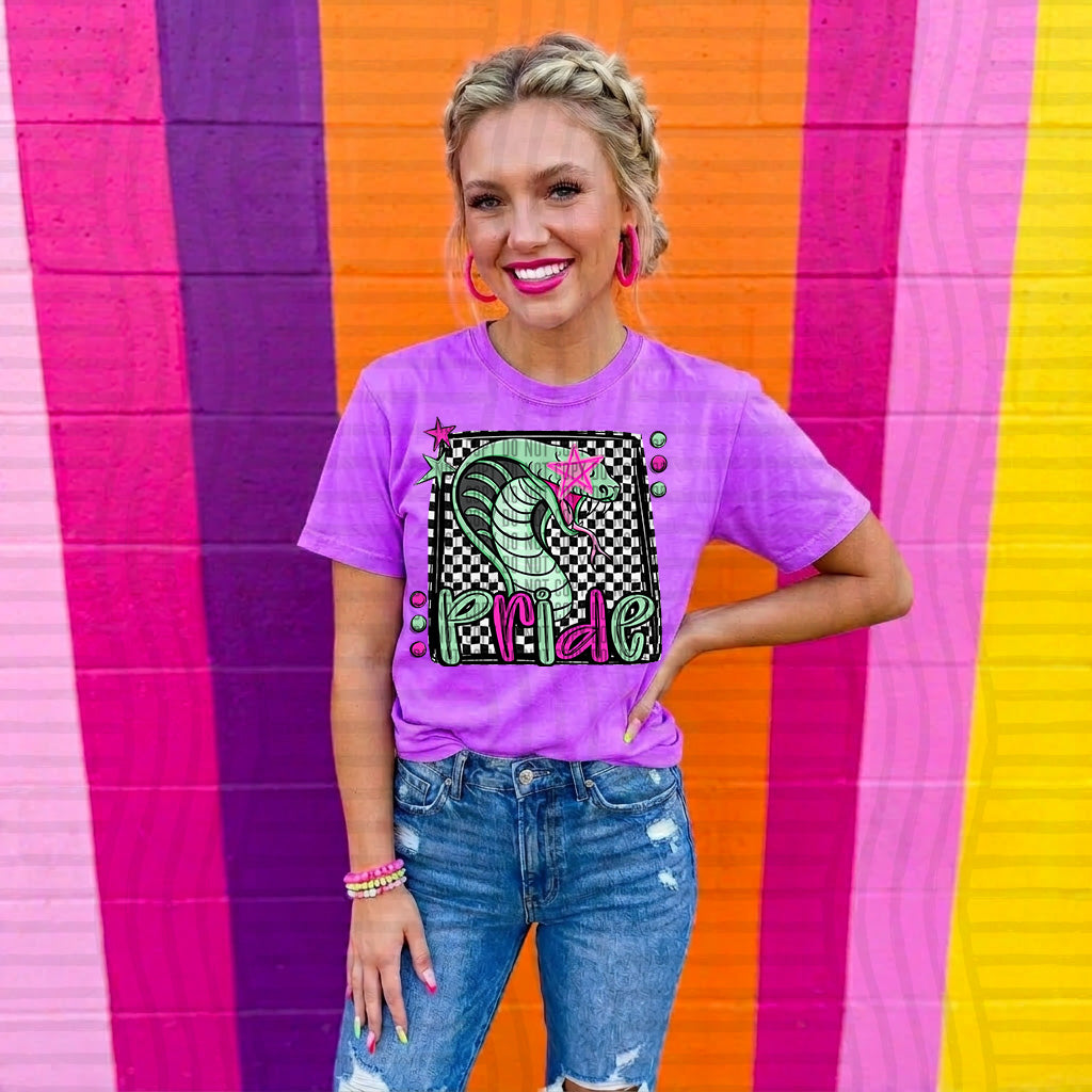 cobra pride preppy checkered square colorful (Caplinger) DTF Transfer