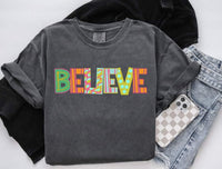 Believe patterned font (S&G) 60406 DTF transfer