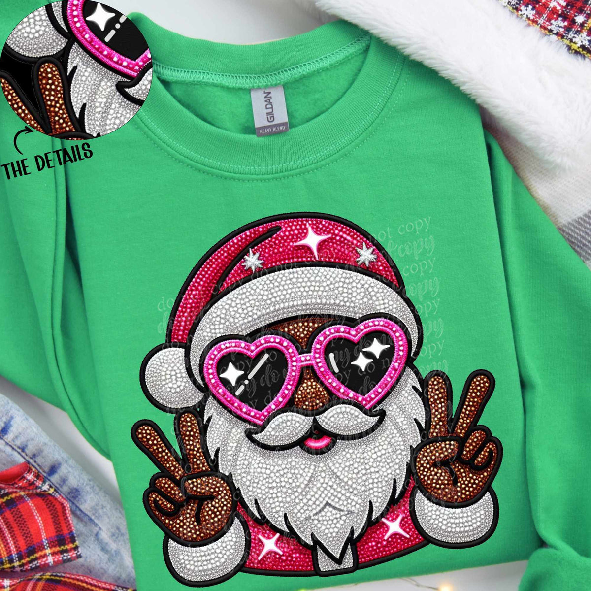 Dark Santa peace signs (TDD) 65579 DTF transfer