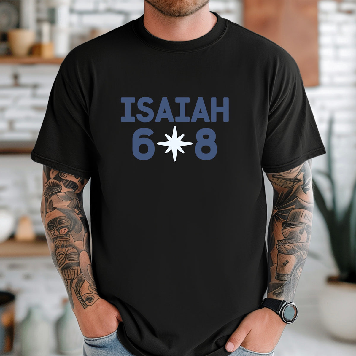 Isaiah star (dark blue and white) DTF Transfer