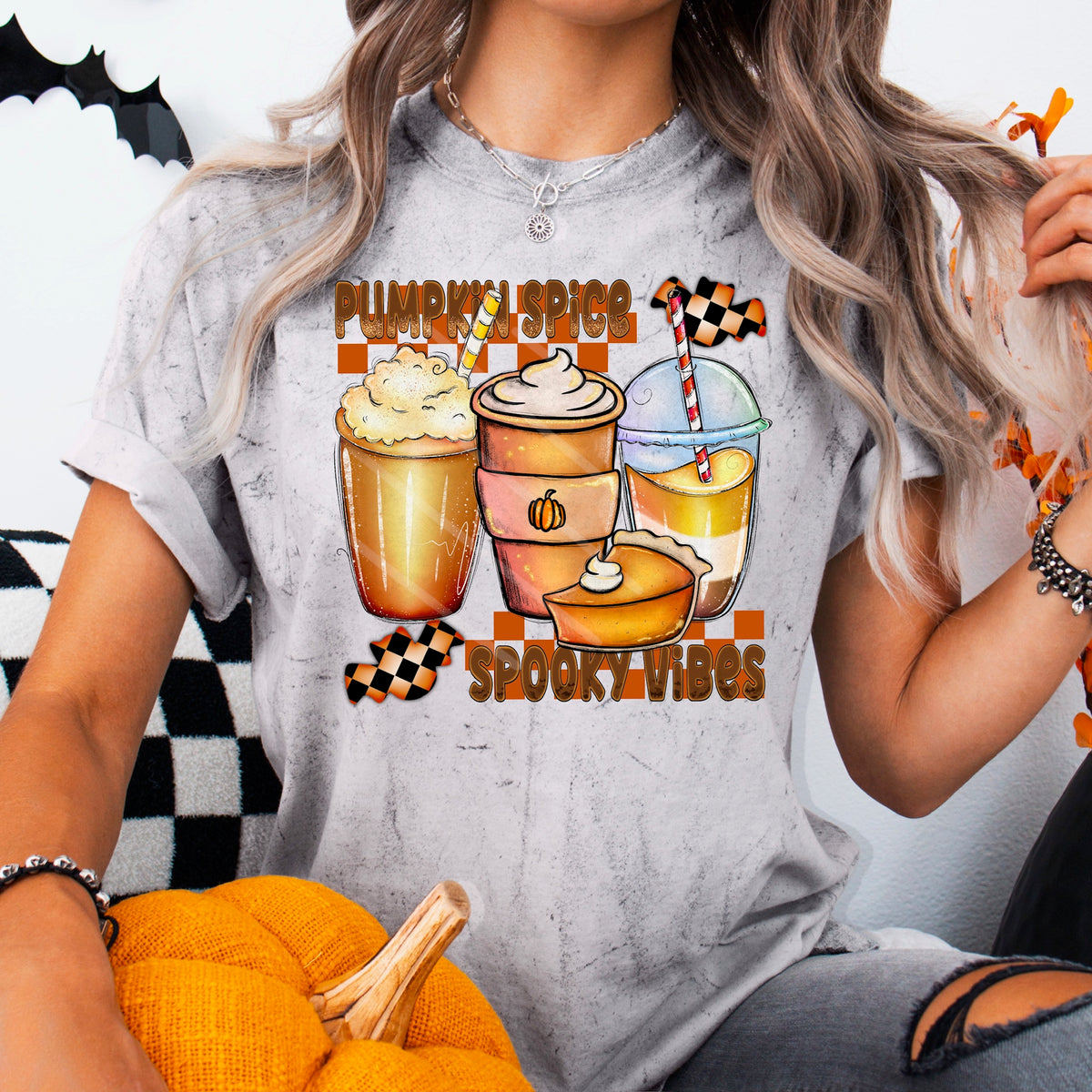 Pumpkin Spice Spooky Vibes coffee pie (chaos) 110237 DTF transfer