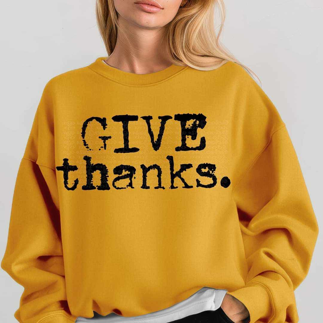 Give thanks black (TTD) 58850 DTF transfer