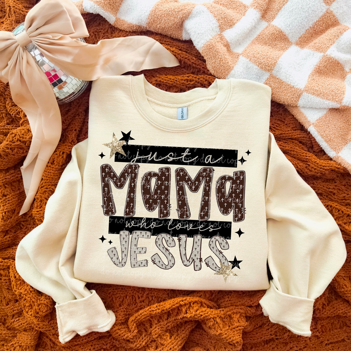 Just a mama who loves jesus exclusive DTF Transfer