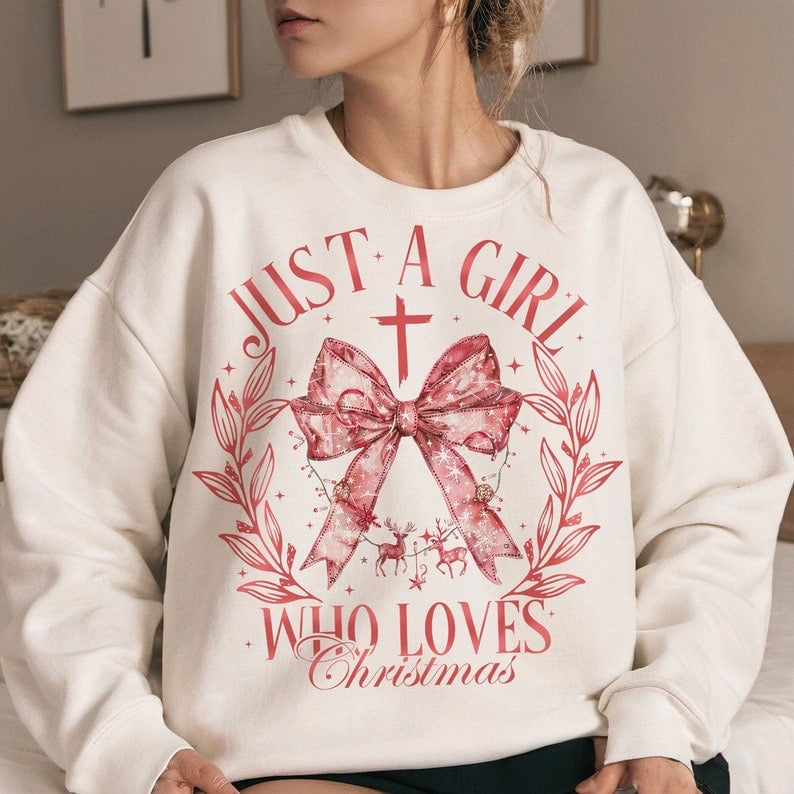 Just a girl who loves Christmas pink 50964 DTF transfer