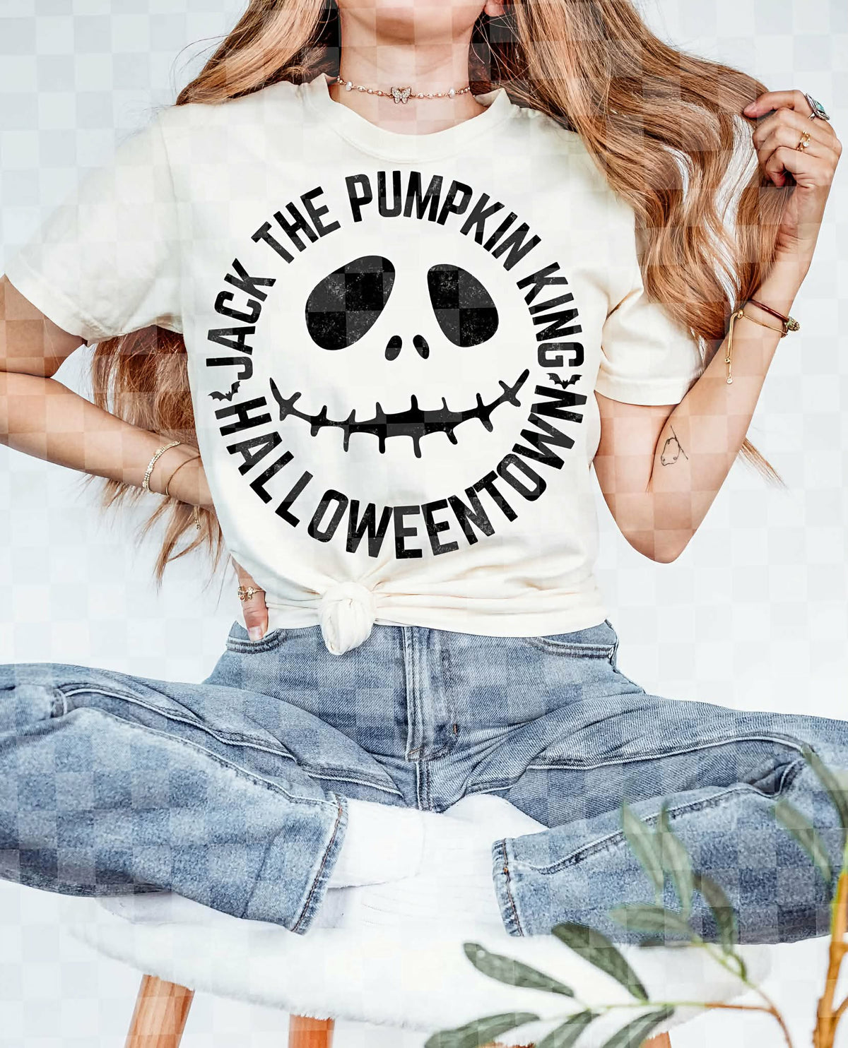 Jack the pumpkin king BLACK circle (Unhinged) DTF transfer