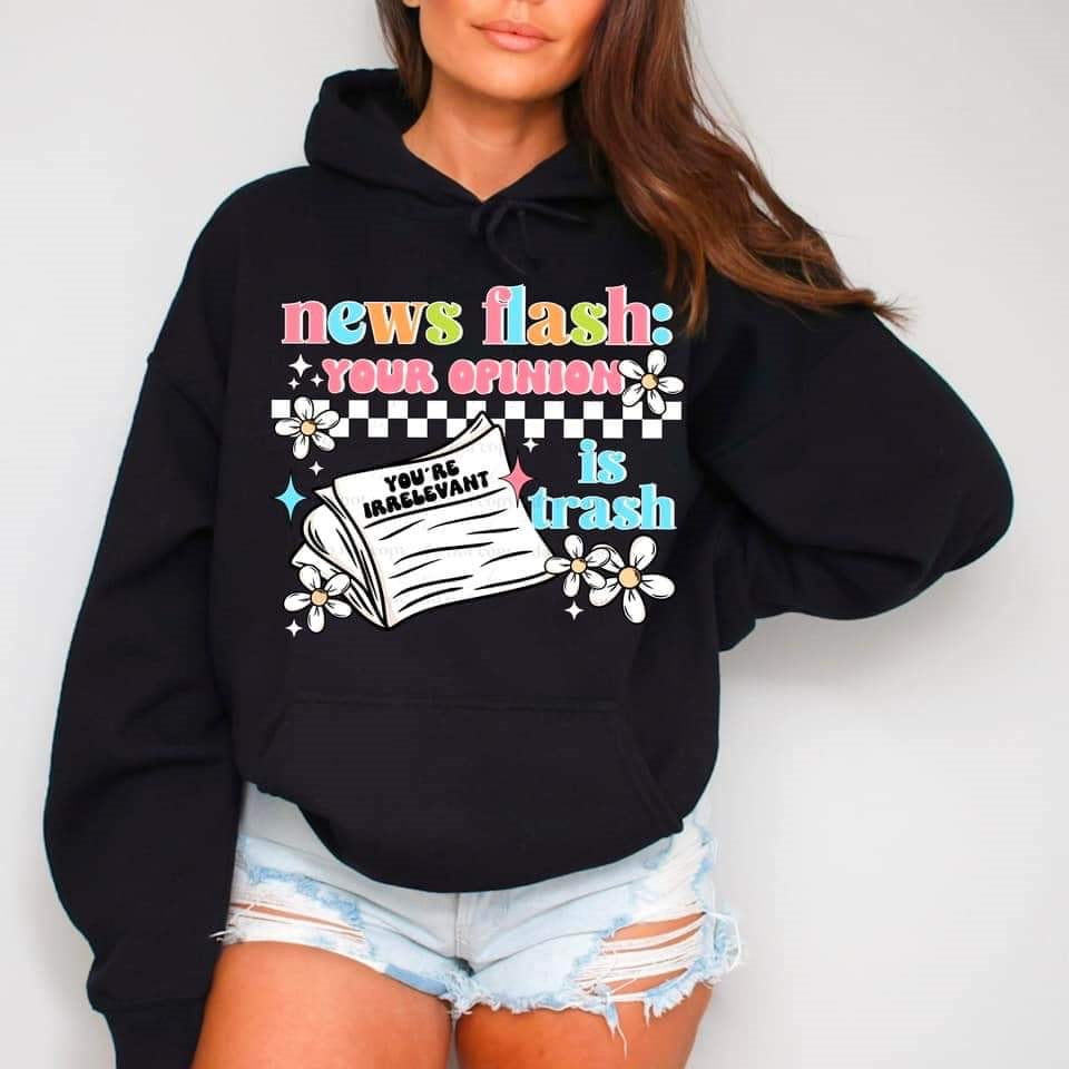 News flash your opinion is trash WHITE CHECKERED (CSC) 52672 DTF transfer