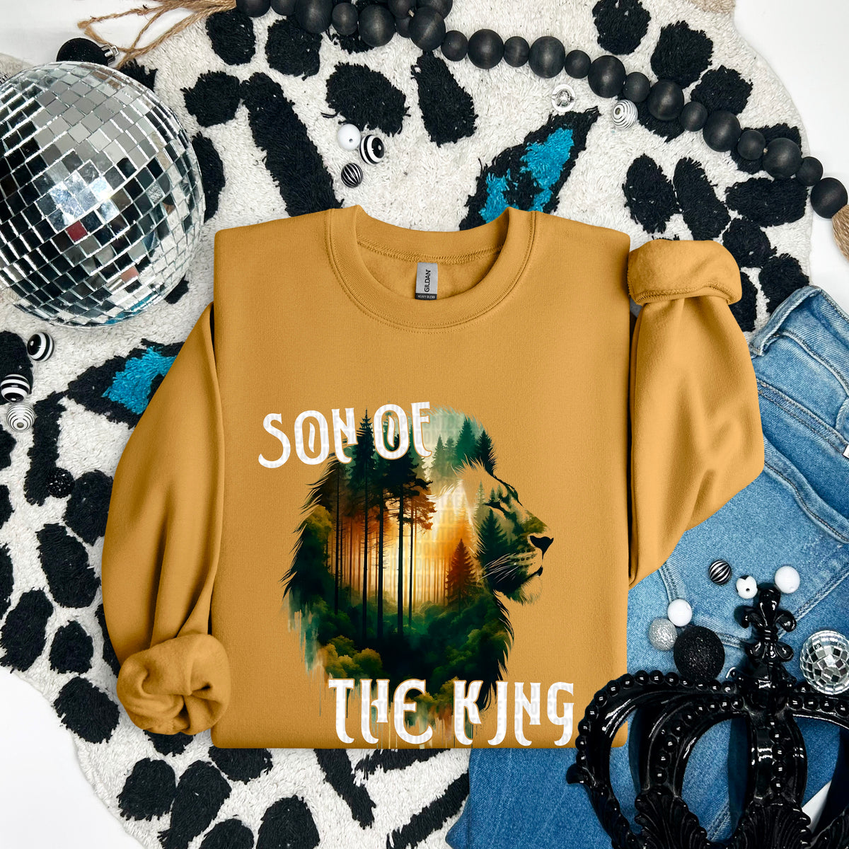 Son of the king forest white font 91670 DTF transfer