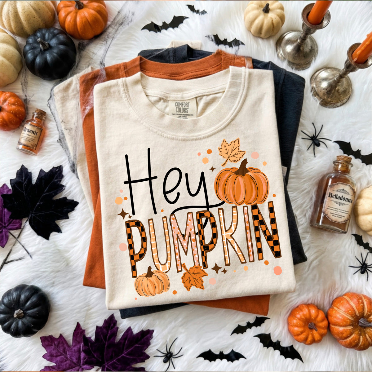 Hey pumpkin with checker (csc) DTF Transfer