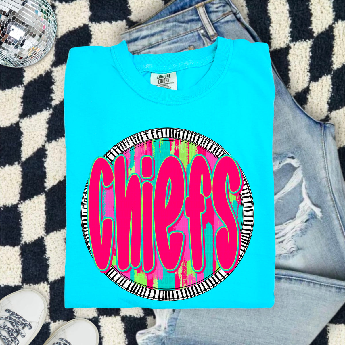 Chiefs pink font circle 103912 DTF transfer