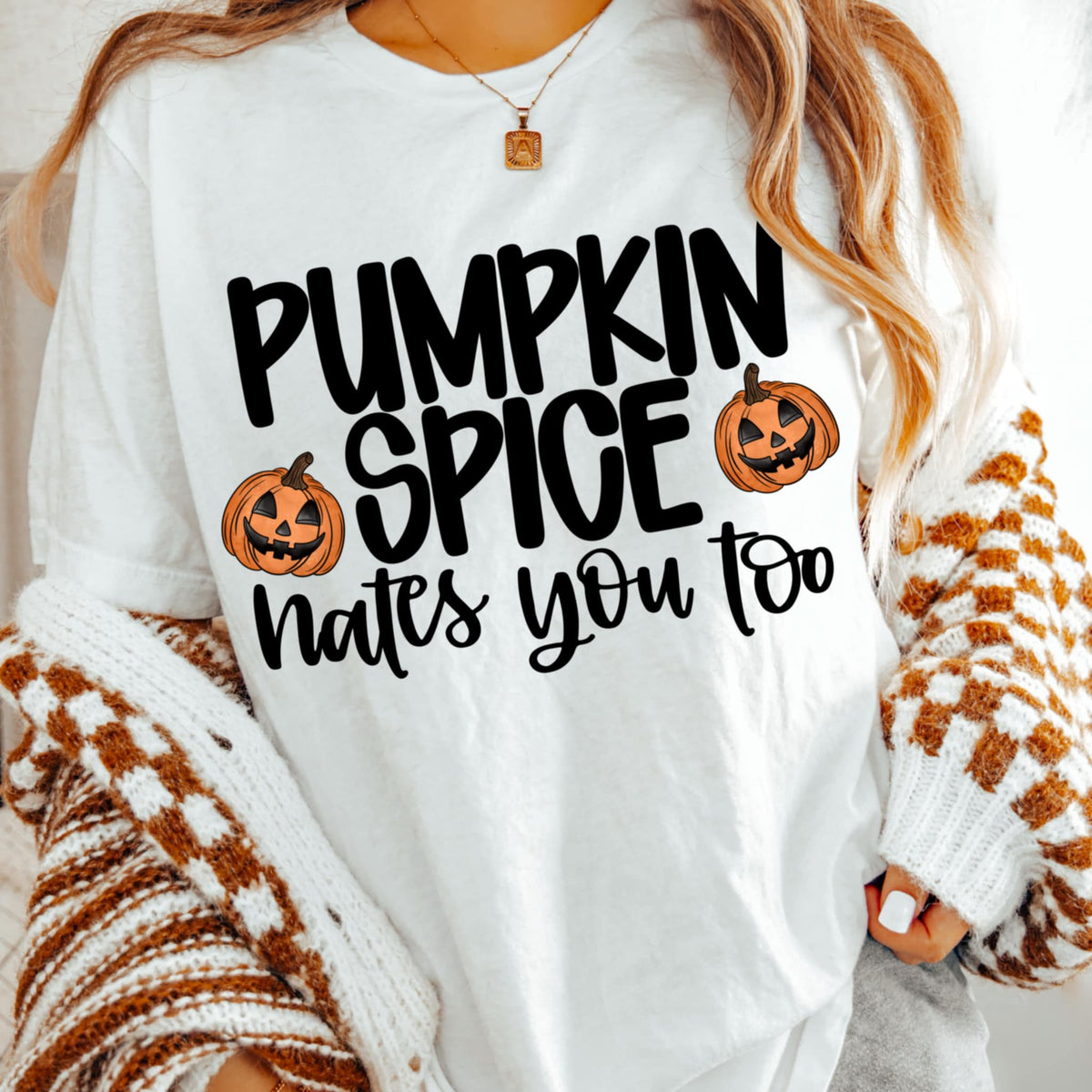 Pumpkin Spice Hates you Too BLACK CMD DTF transfer