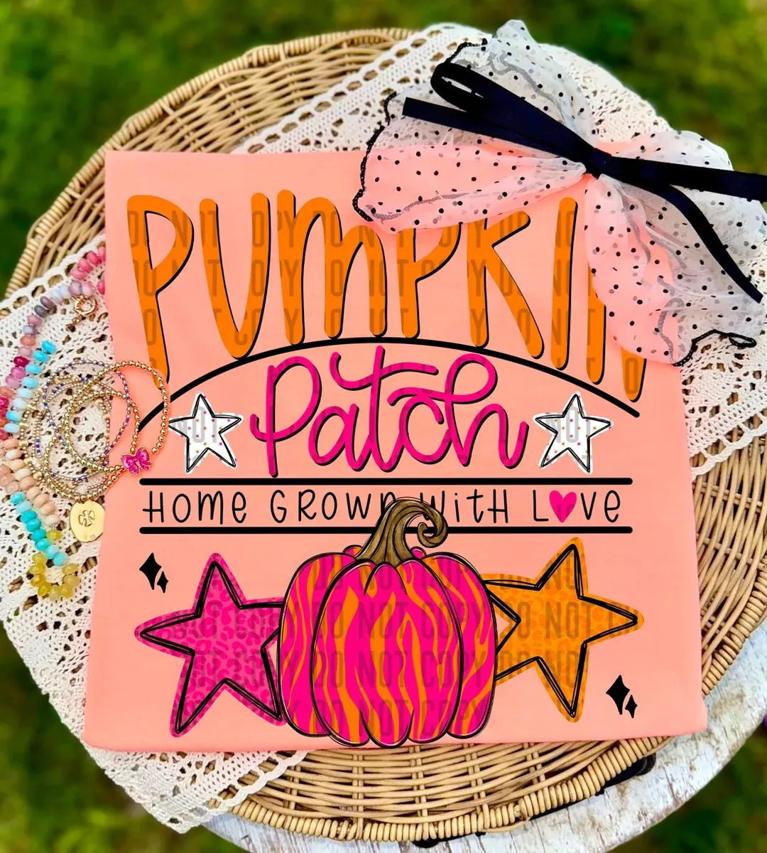 Pumpkin patch home grown with love pink and orange  SUNDAY SPECIAL DTF transfer