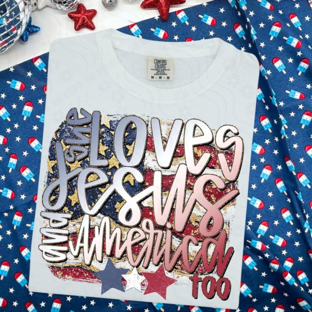 She loves Jesus and America too exclusive 99837 DTF transfer