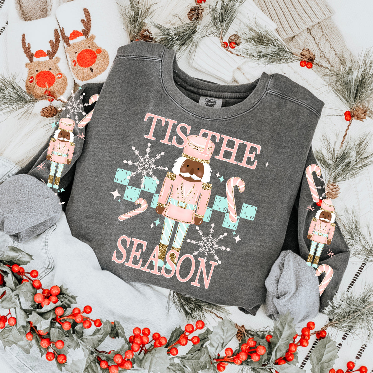 Tis the season nutcracker (darker skin tone) (front only) (csc) DTF Transfer