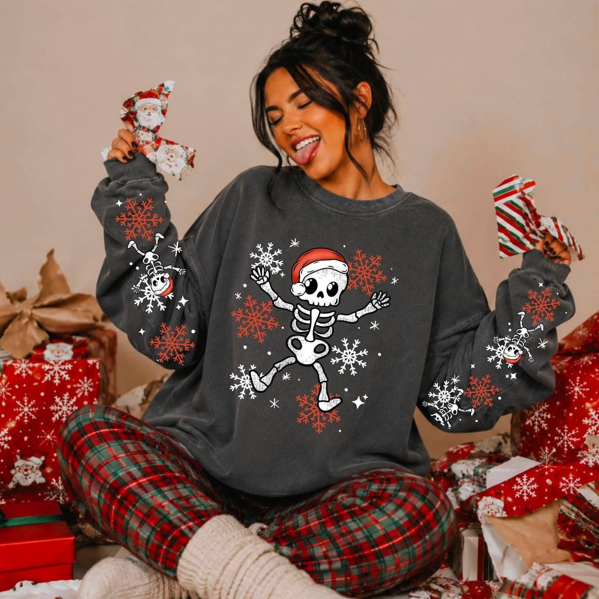 Skeleton snowflakes (front only) (CSC) DTF Transfer