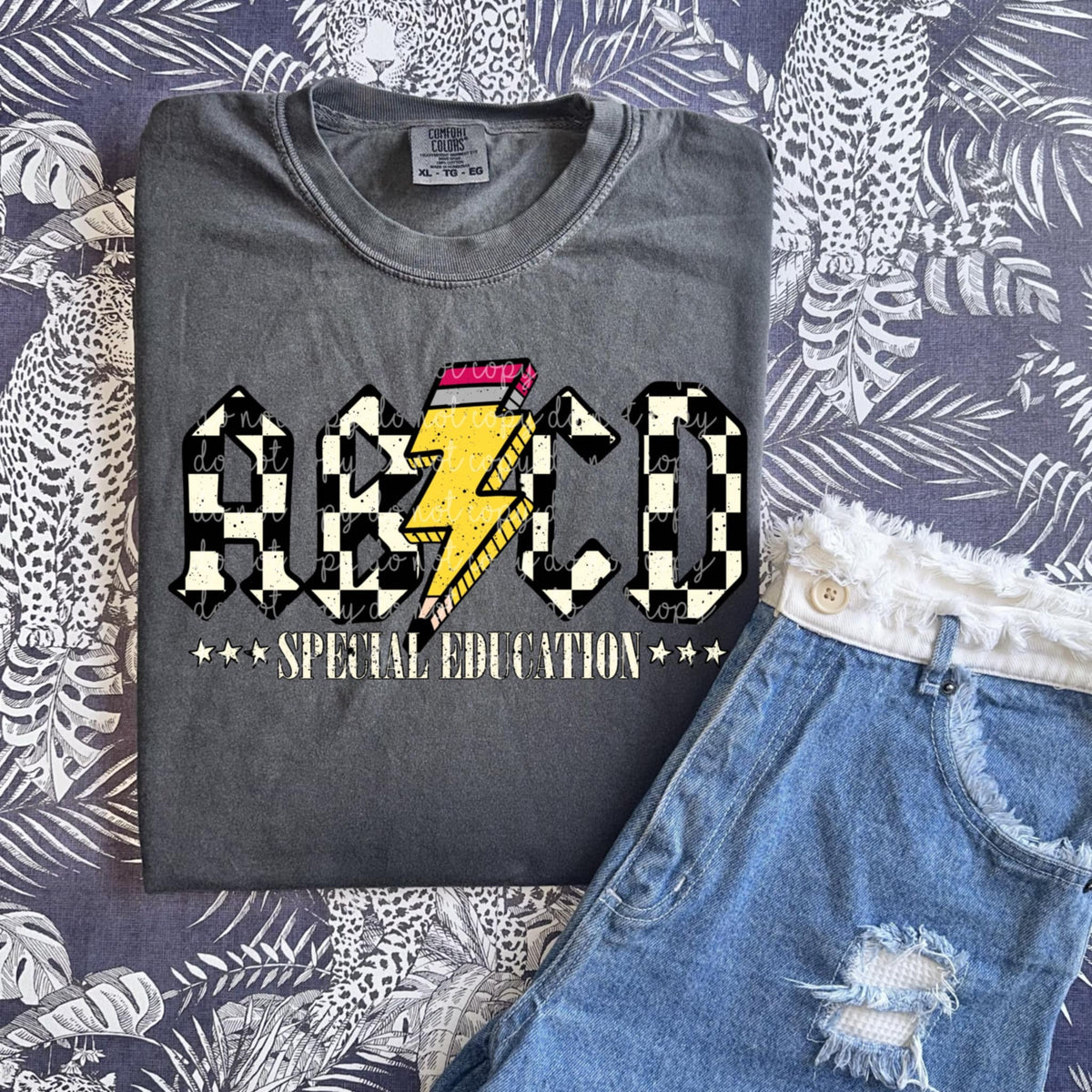 Special Education ABCD checker MMD DTF transfer