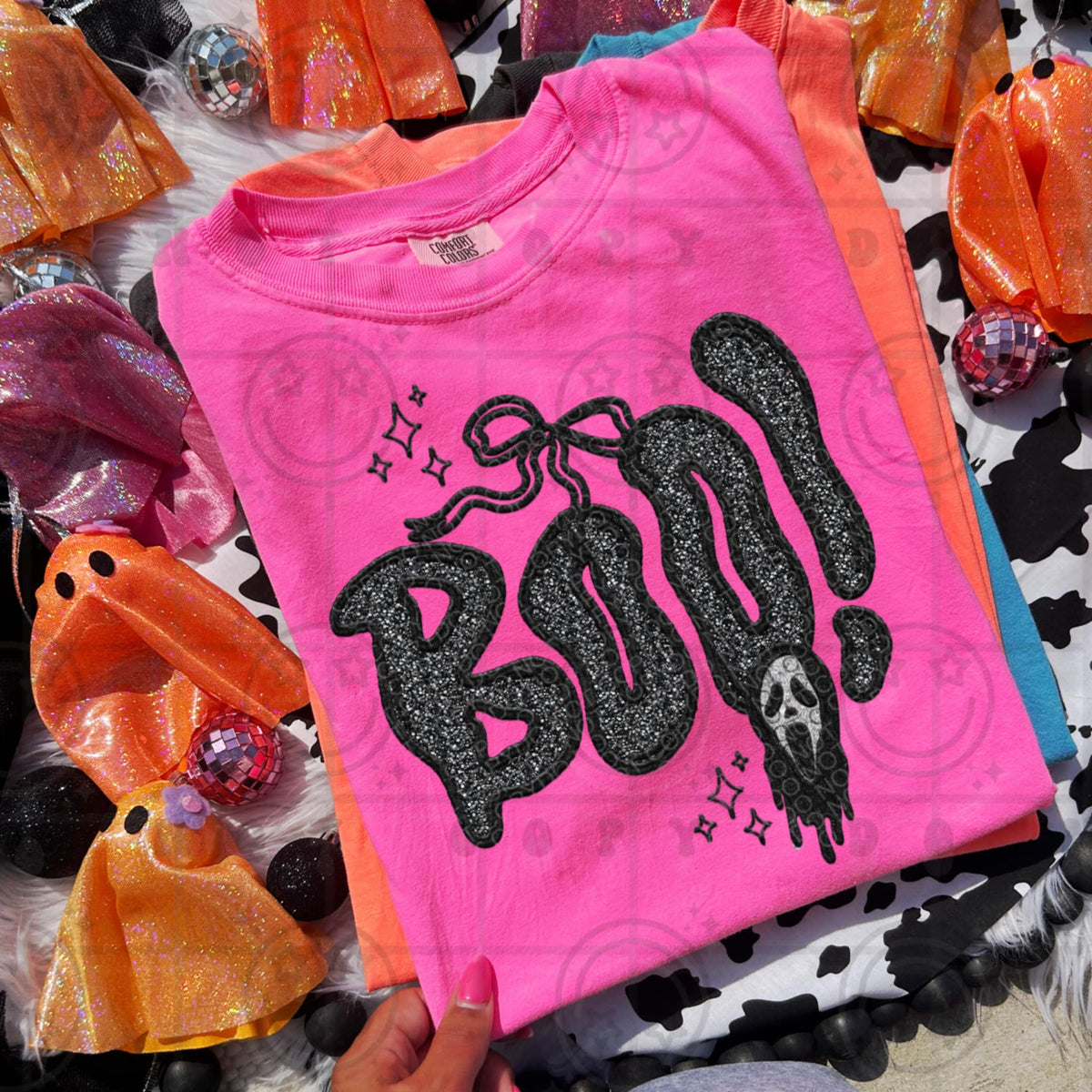 Boo ghost mask DTF transfer