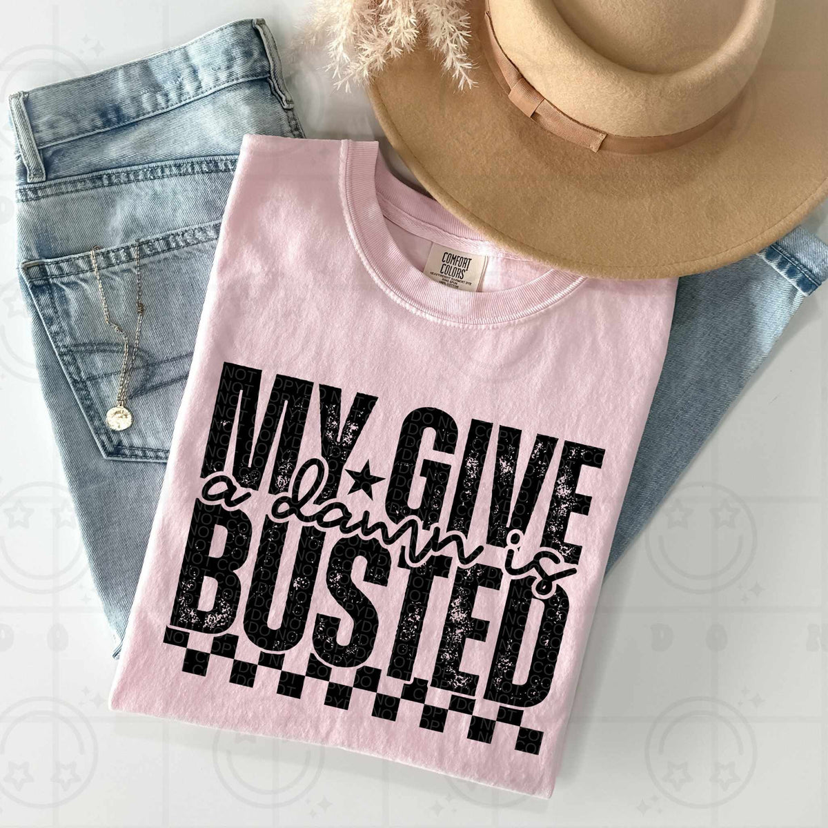 My give a damn is busted BLACK (HW) 79438 DTF transfer
