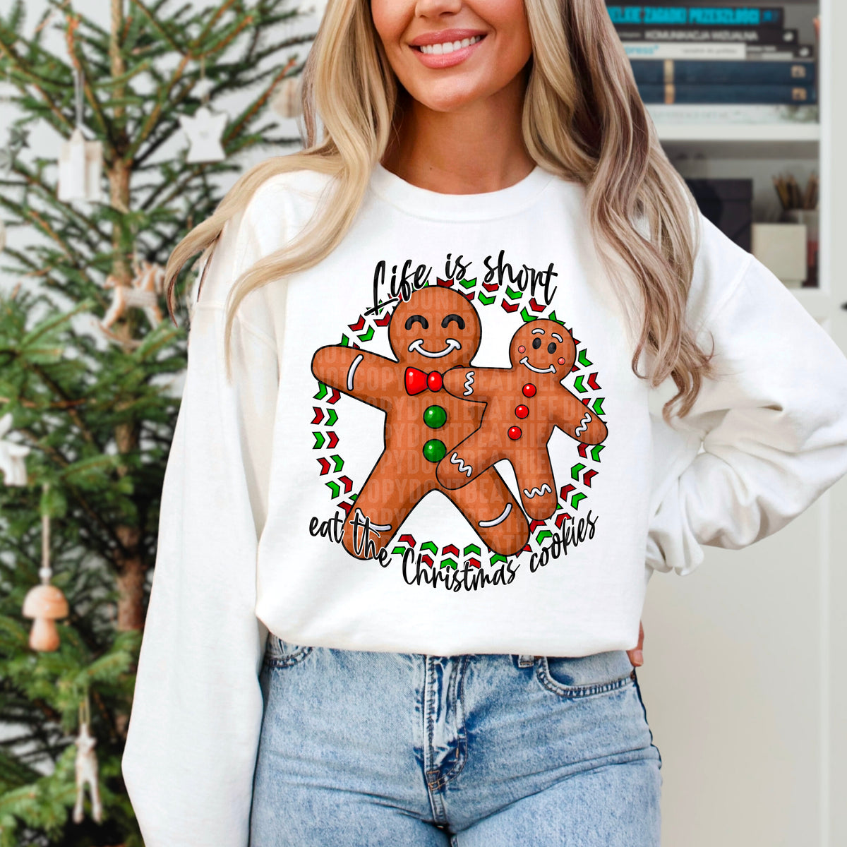 Life is short eat the Christmas cookies 103580 DTF transfer