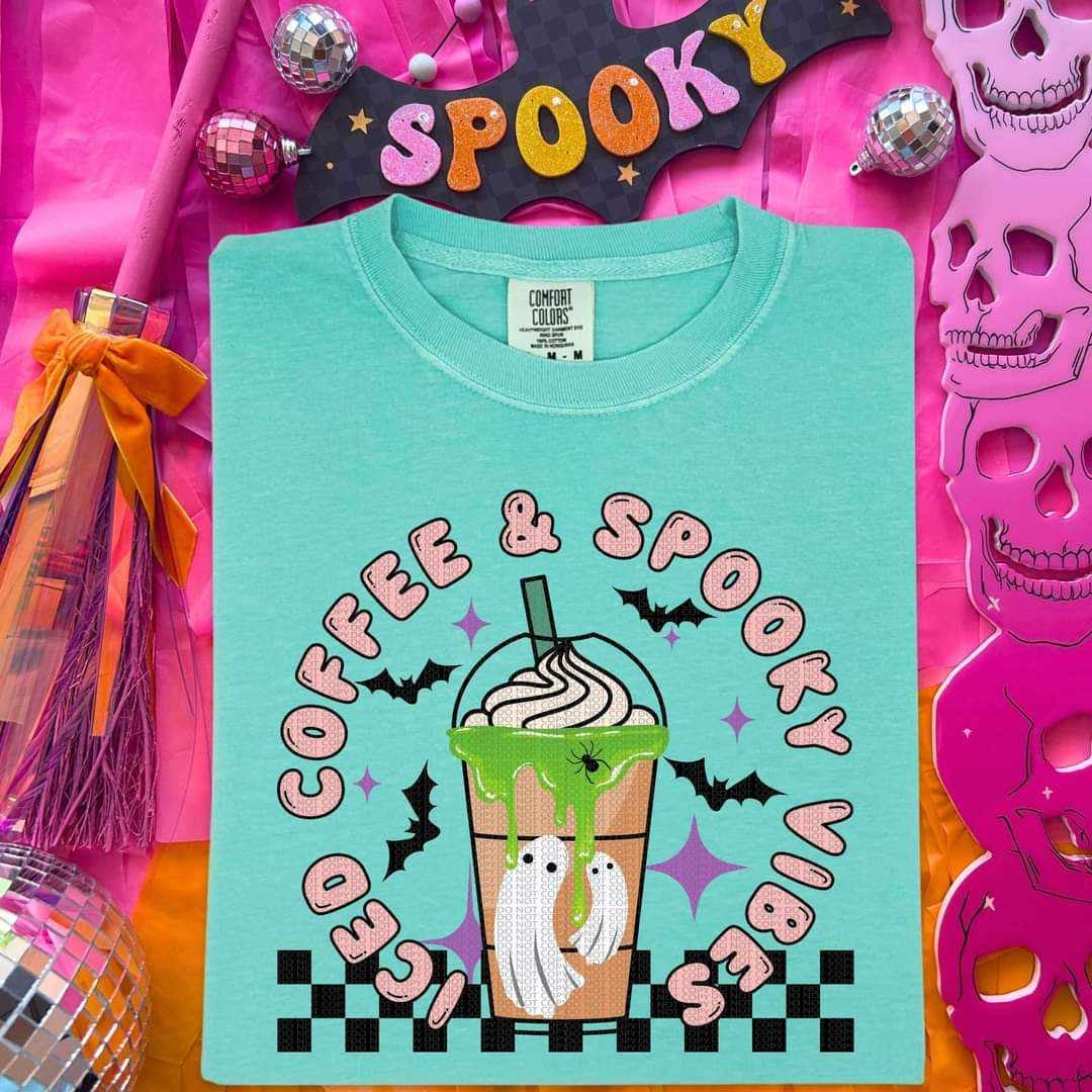 Iced Coffee & spooky vibes (HW) 50209 DTF transfer