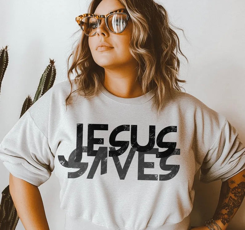 Jesus saves 98629 DTF transfer