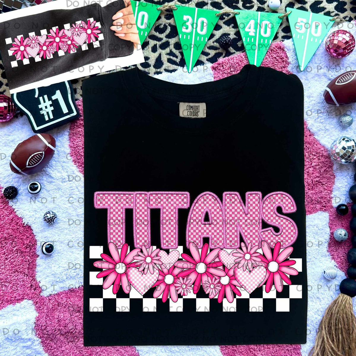 Titans pink checkered (caplinger) 77879 DTF transfer