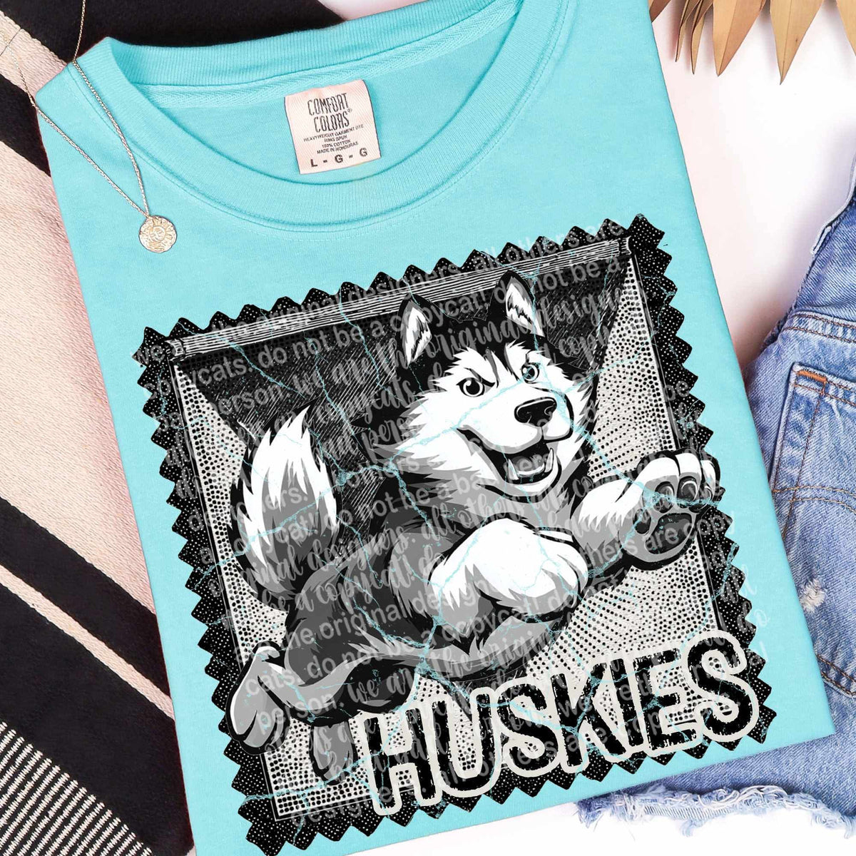 Huskies vintage stamp (TTD) DTF transfer