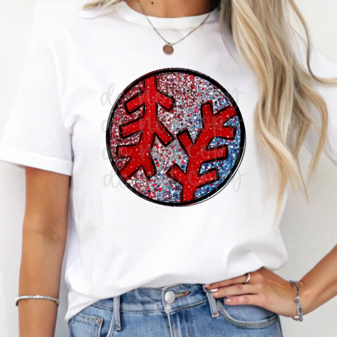 Red and blue baseball 95954 DTF transfer