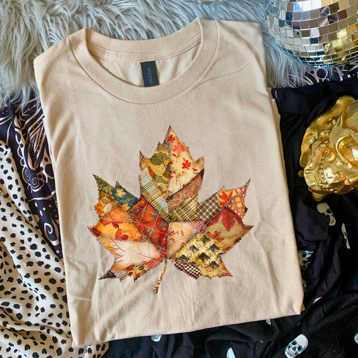 Patchwork Autumn Leaf 110806 DTF transfer