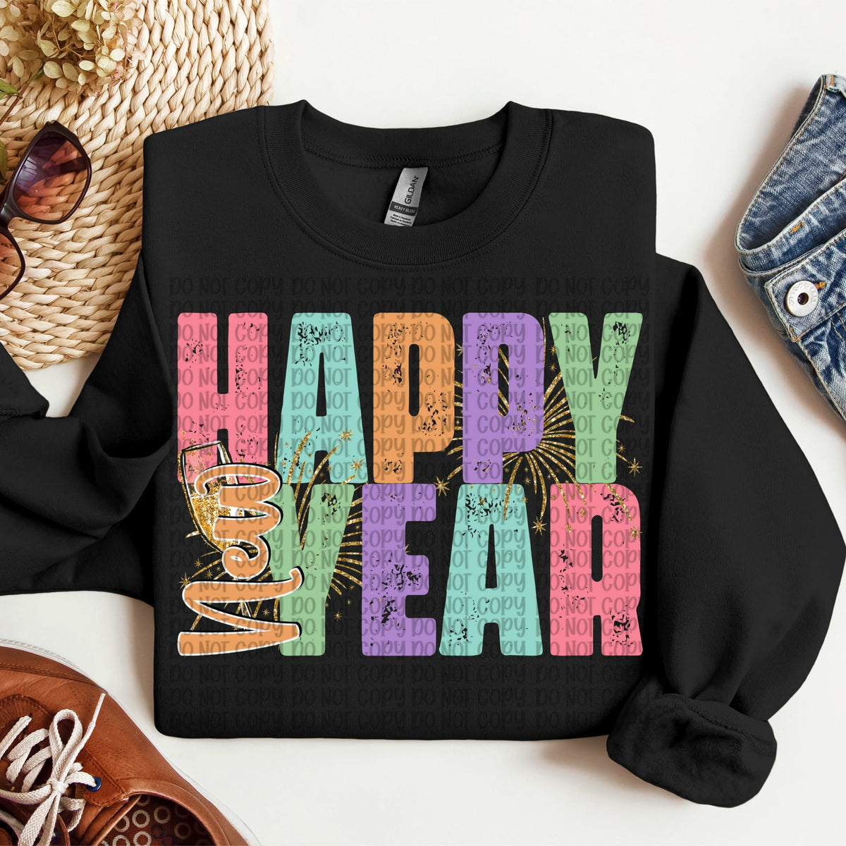 Happy new year colorful (VP) DTF Transfer