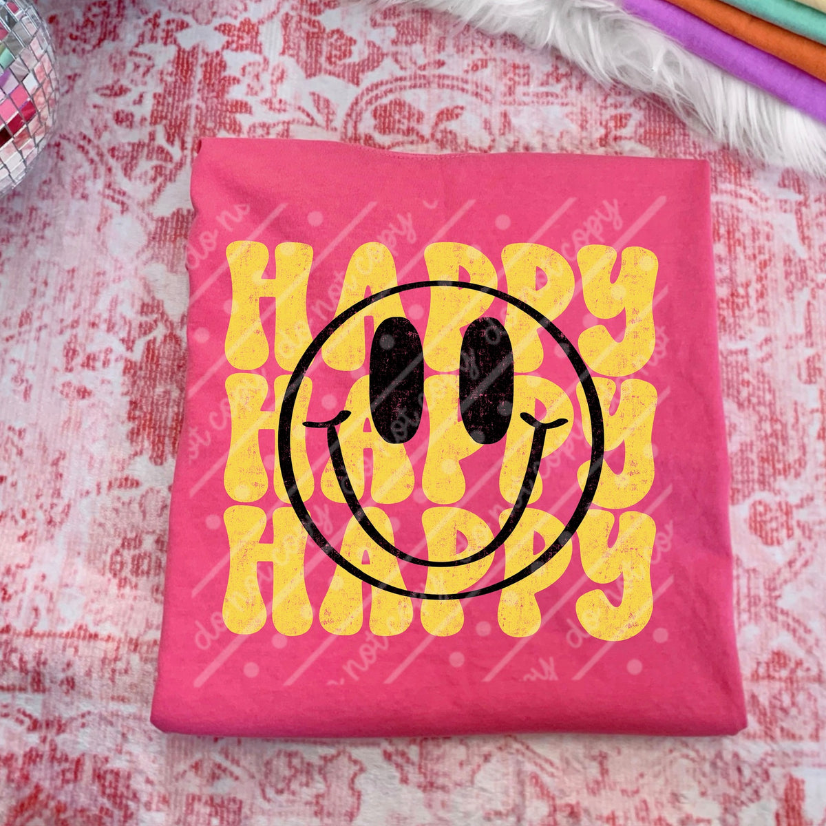 Happy (scarlow) DTF transfer