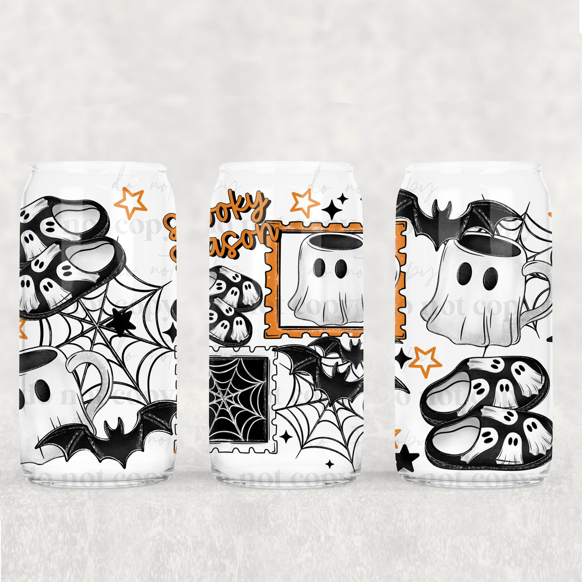Spooky season stamps with ghost mug (exclusive) UV DTF WRAP