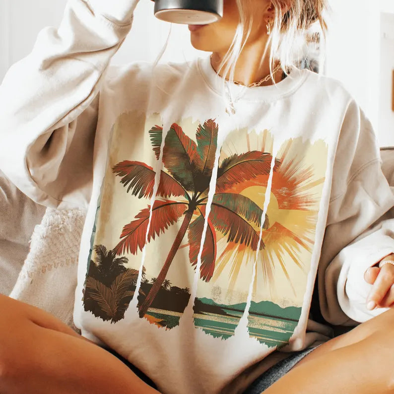 Palm tree brushstrokes 96669 DTF transfer