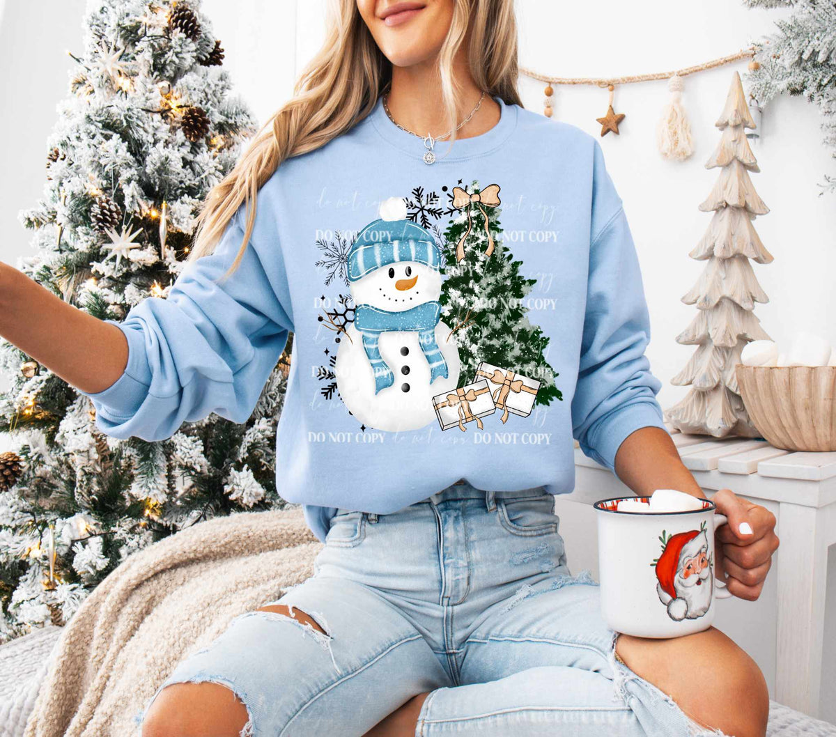 Snowman with tree 70178 DTF transfer
