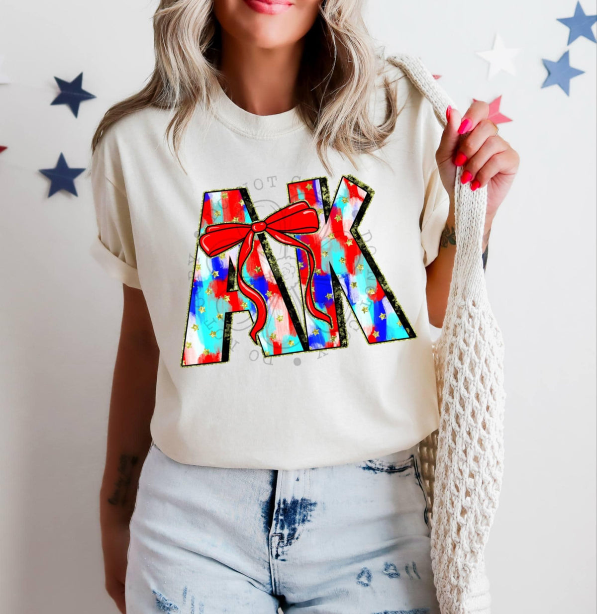 Patriotic brushstroke states DTF transfers