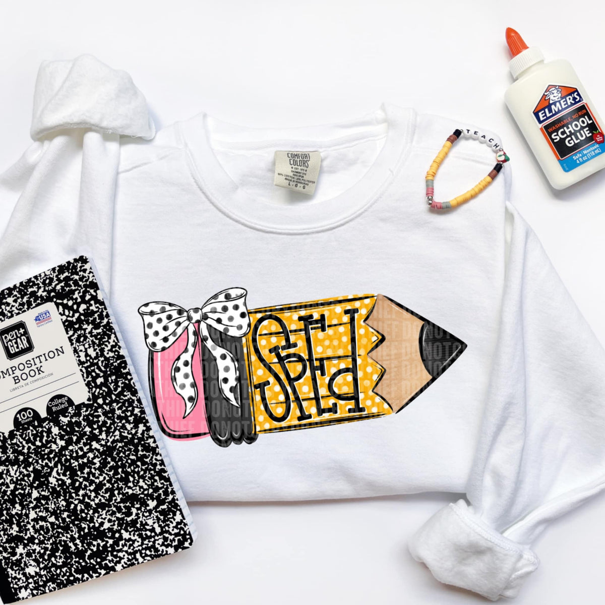 Sped pencil with bow (SDD) 107438 DTF transfer