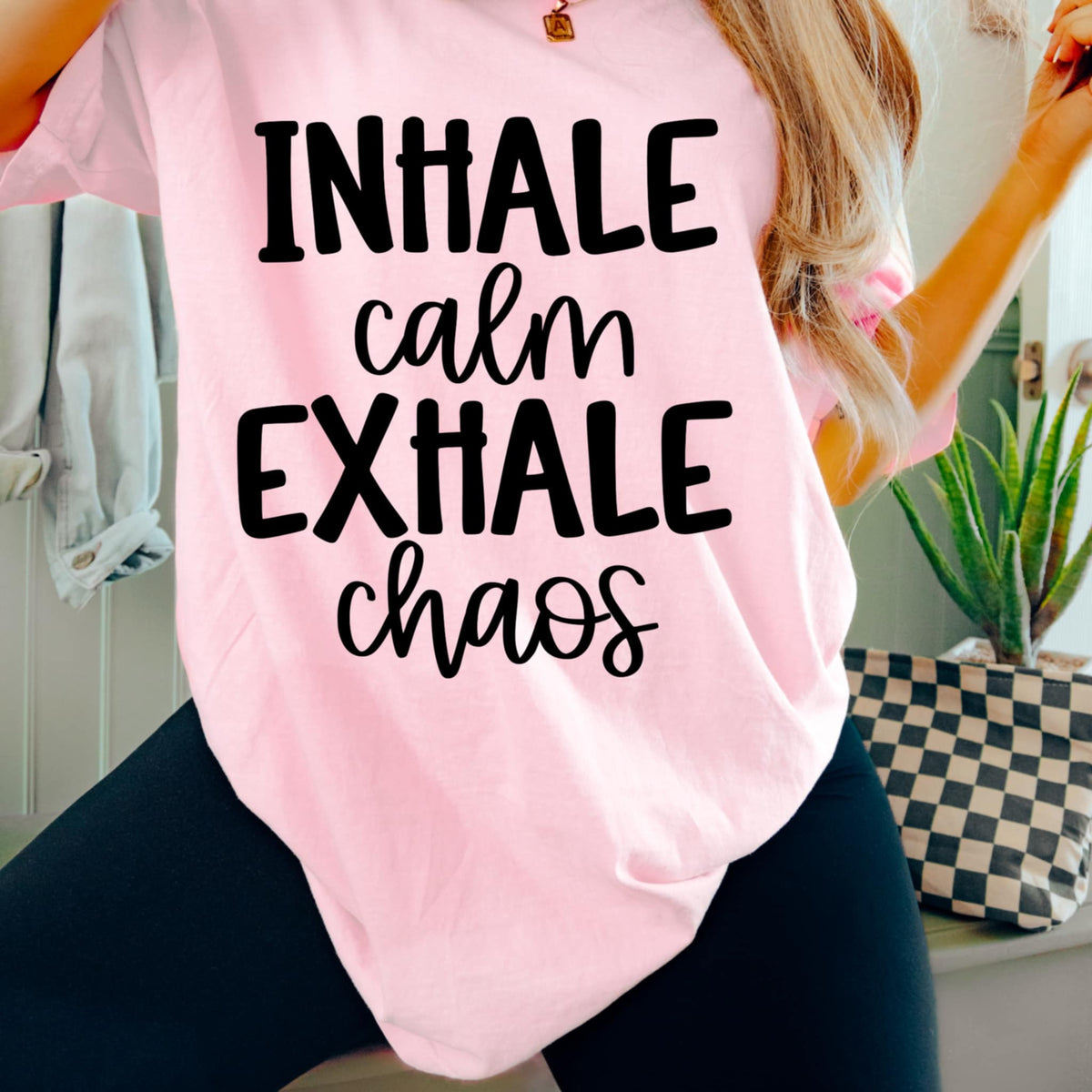 Inhale courage exhale chaos BLACK (CMLD) 98752 DTF transfer