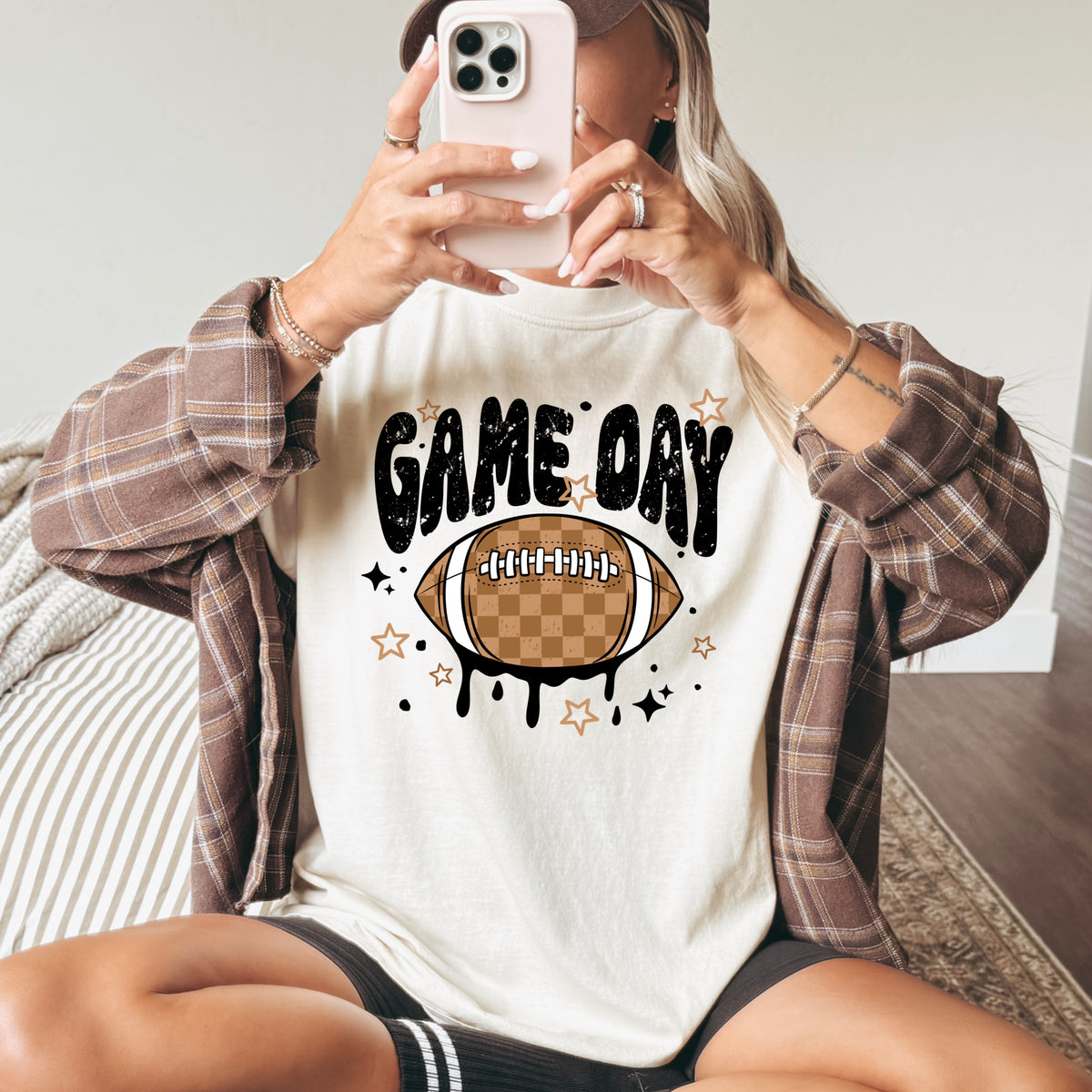 Game Day football drip black (CSC) DTF transfer