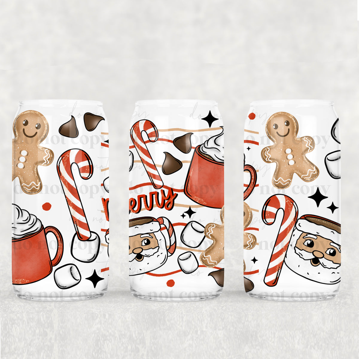 Merry Santa mug (lighter skin tone) (CSC) UV DTF Transfer
