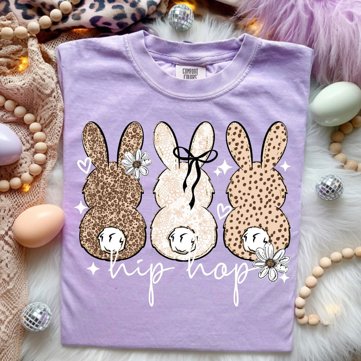 Hip Hop Bunnies (white words) (CSC) DTF transfer
